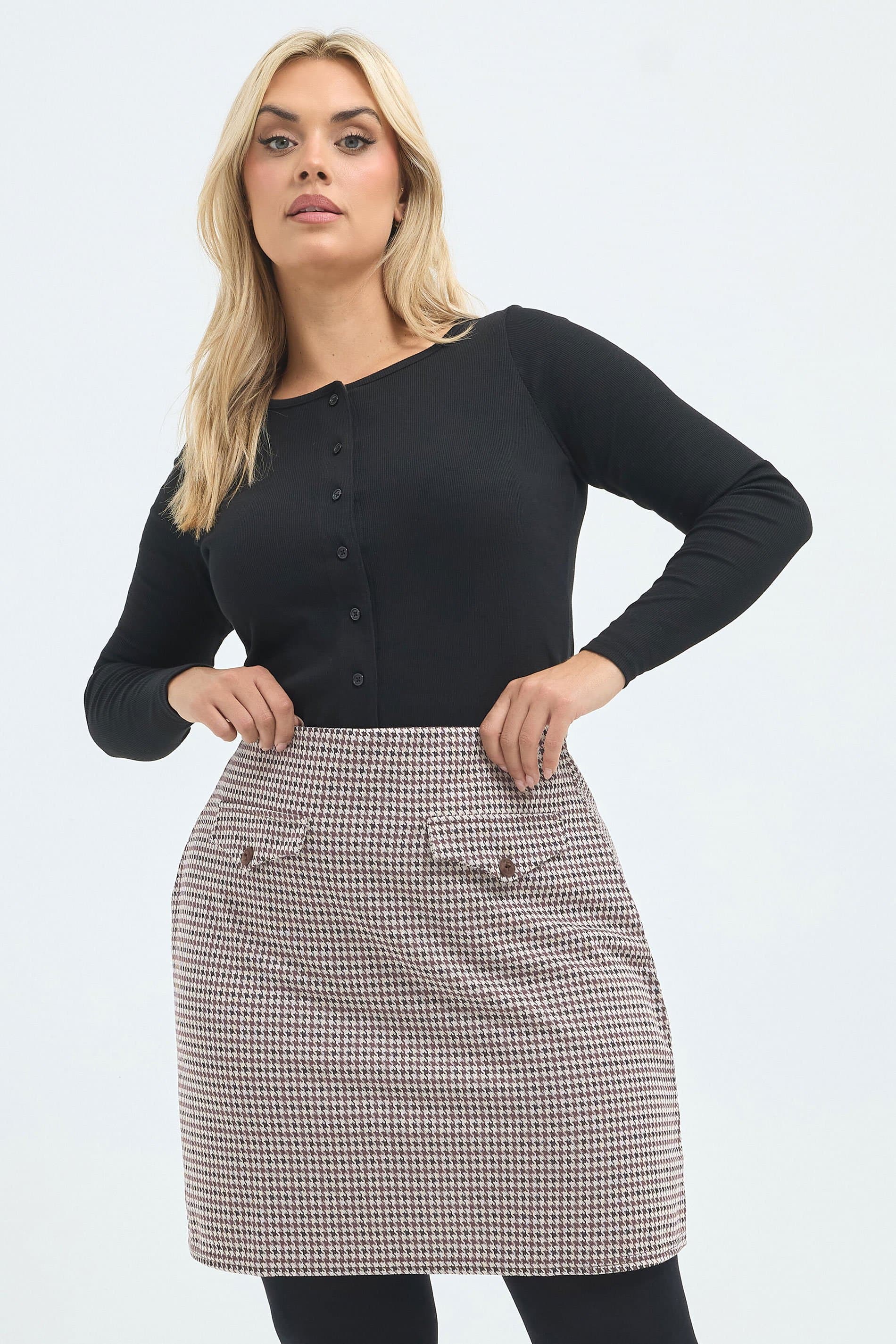 Limited Collection Plus Size Beige Jacquard Mini Skirt