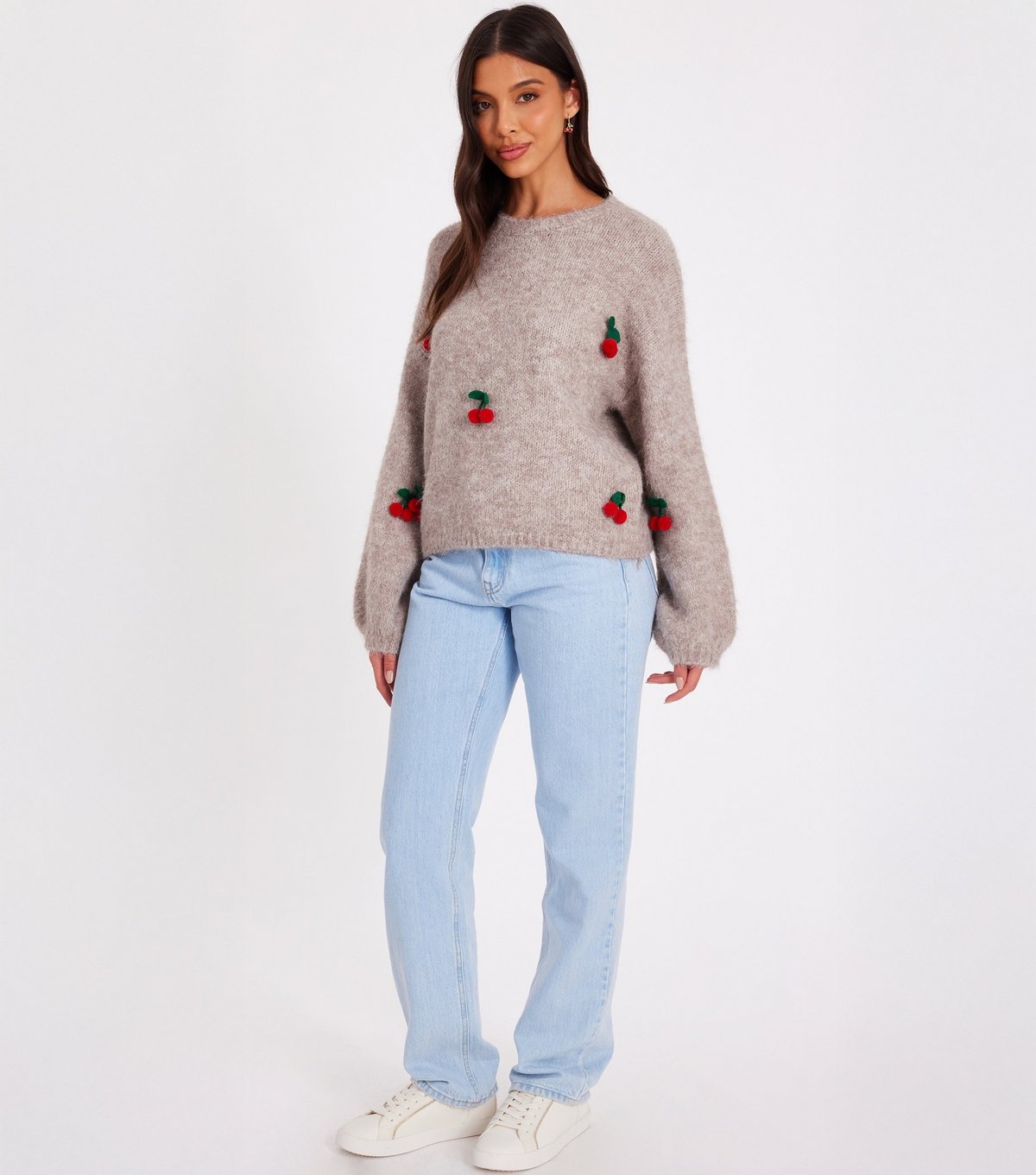 Quiz Women's Stone Cherry Embroidered Jumper Quiz New Look - 2