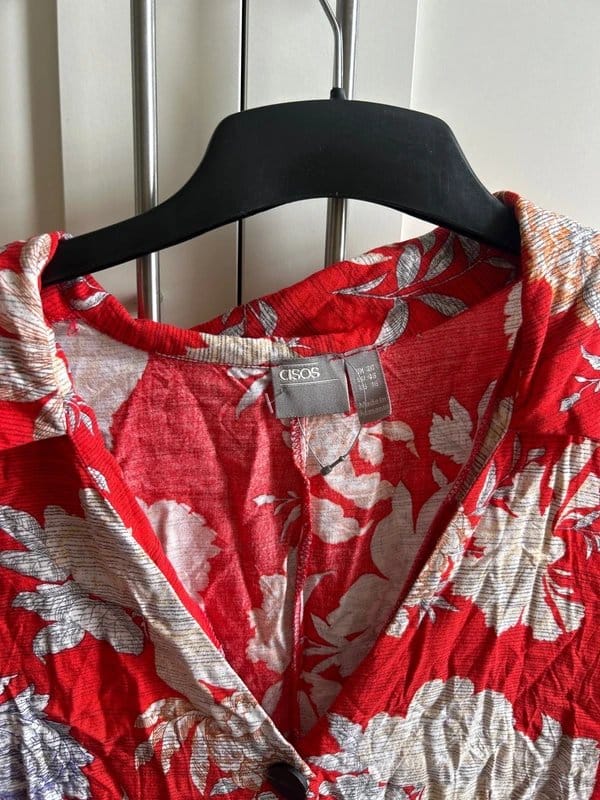 ASOS Red Floral Playsuit Size 20