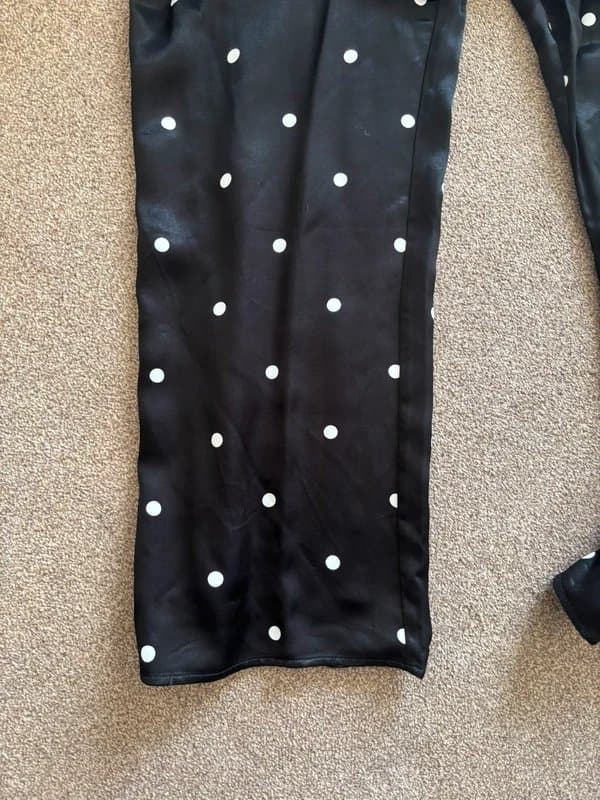 ASOS Asos black and white polka dot satin trousers