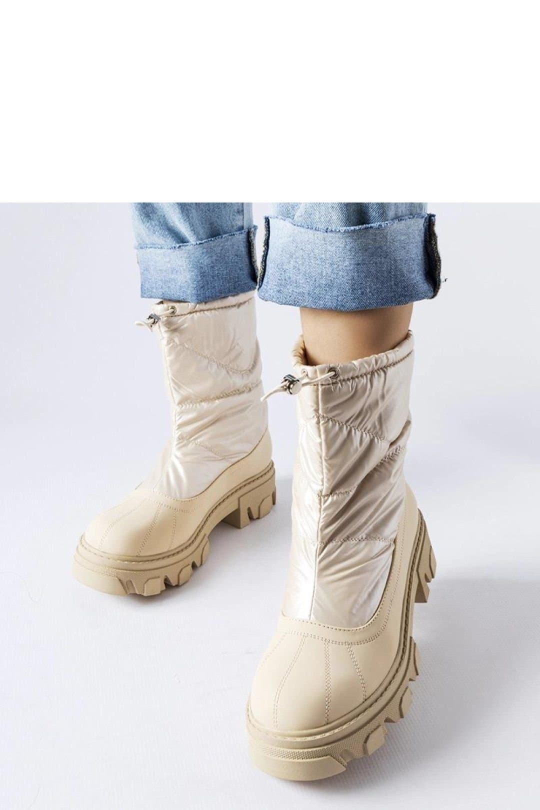 Love Lace Love Lace Women's Suede Cuff Winter Snow Boots Slip On Flat Heel Round Toe in Beige