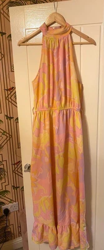 ASOS Design Women’s asos design  pastel coloured halter dress midi size 12