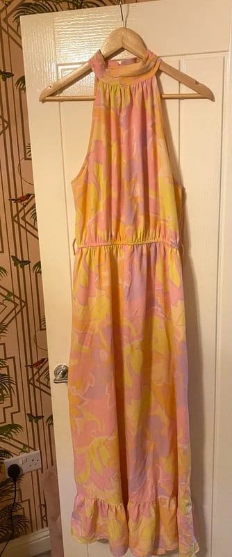 ASOS Design Pastel Halter Midi Dress