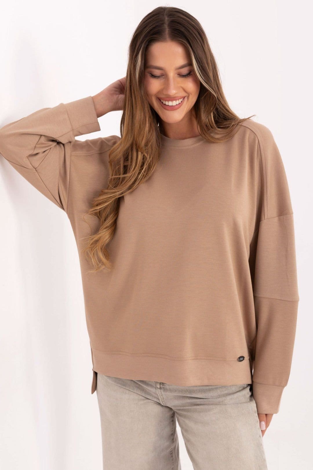 Love Lace Beige Viscose/Elastane Sweatshirt