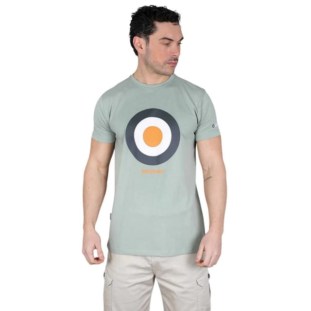Lambretta Lambretta Men's Target Cotton T-Shirt in Light Green - 3