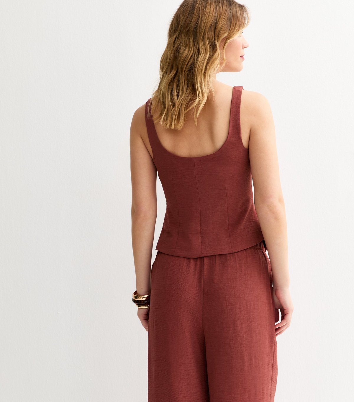 New Look Women's Red Scoop Neck Button Up Waistcoat New Look - 4