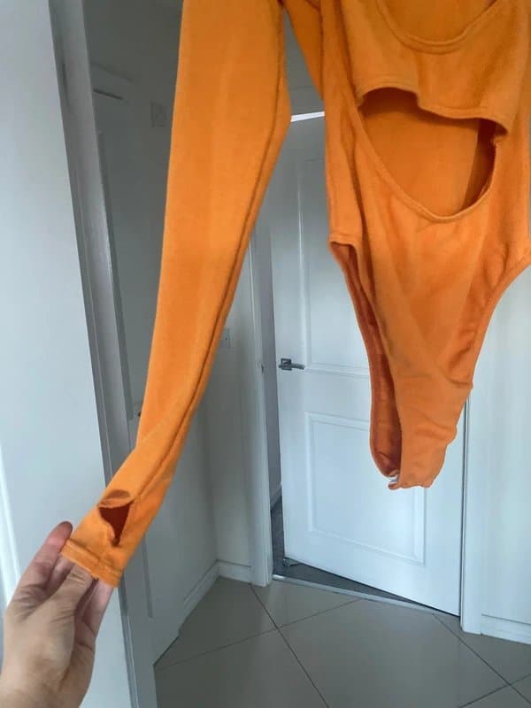PrettyLittleThing PLT orange bodysuit