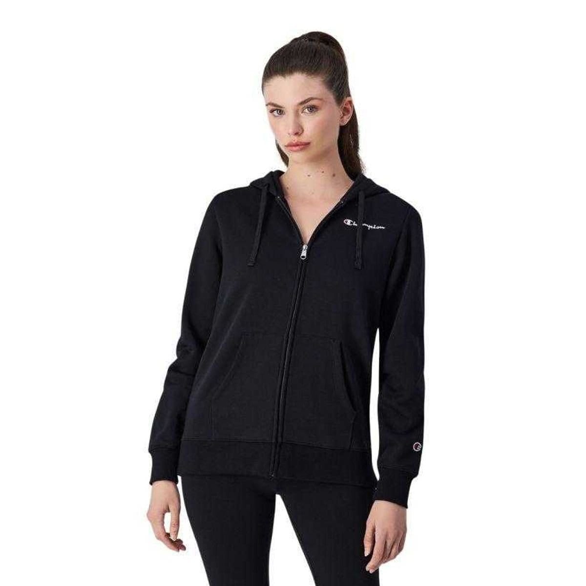 Champion Champion Women's Branded Sleeve Full Zip Hoodie in Black - 4