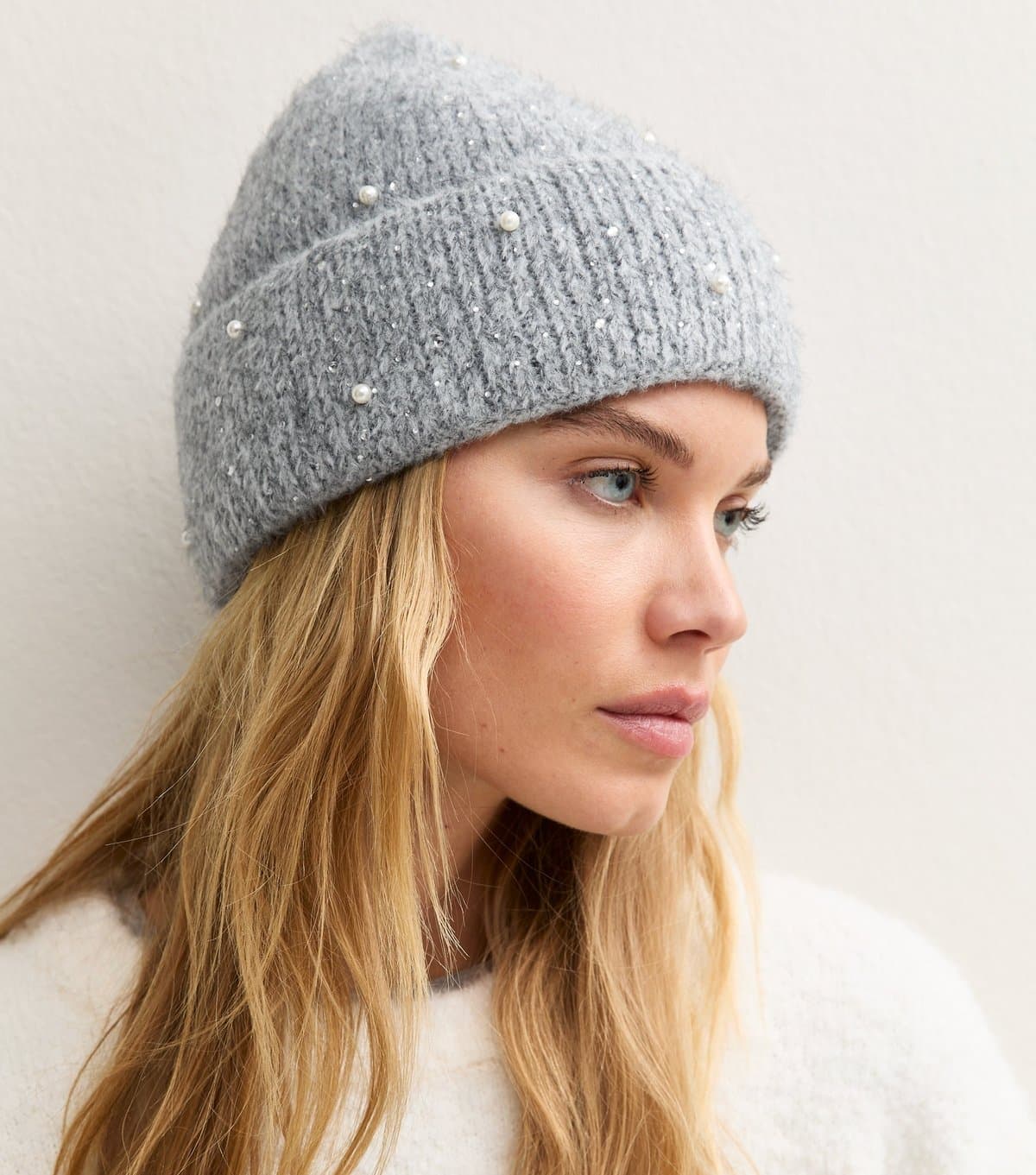 New Look Dark Grey Embellished Beanie New Look