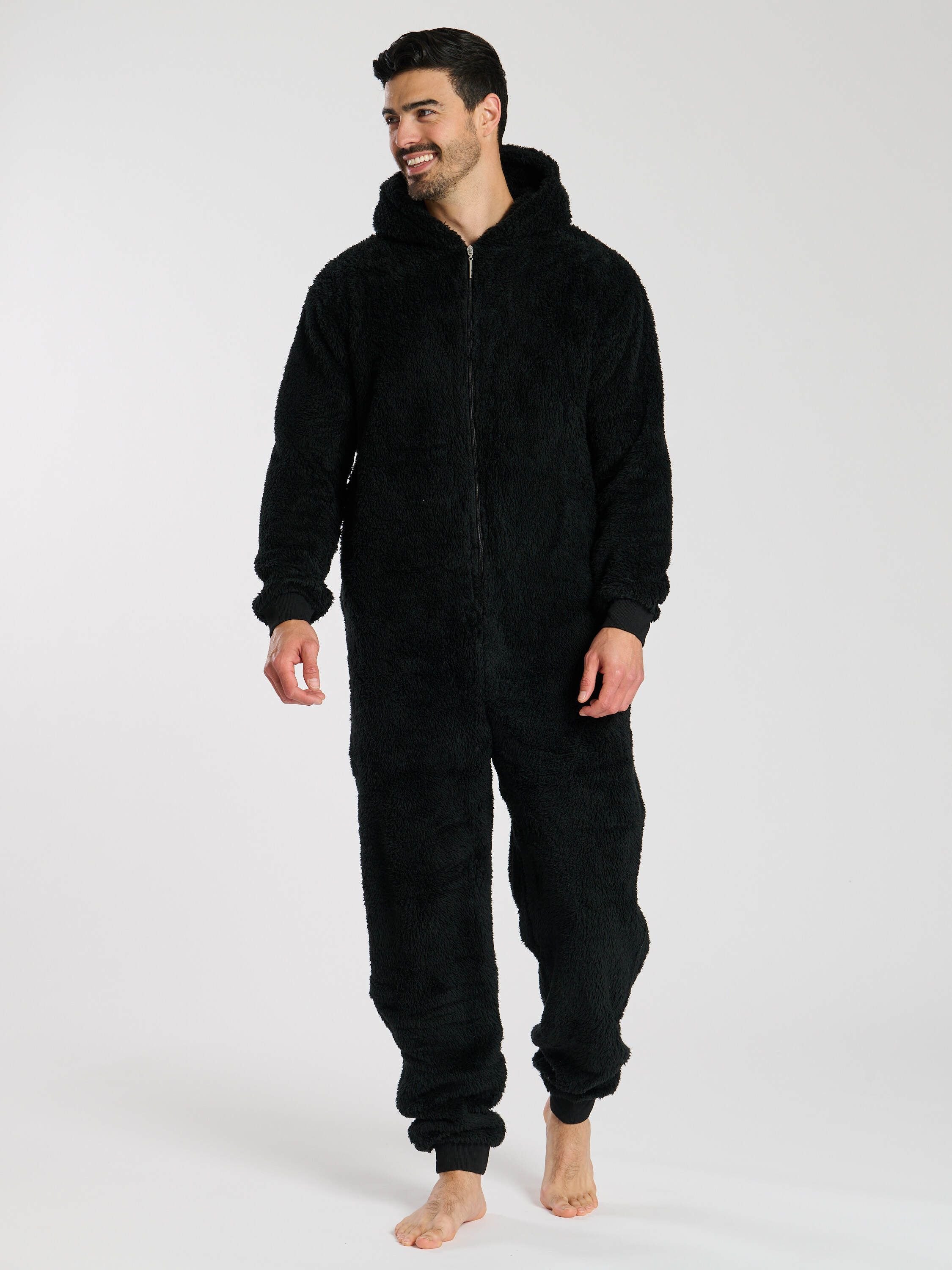 Loungeable Loungeable Men's Sherpa All in One in Black - 3
