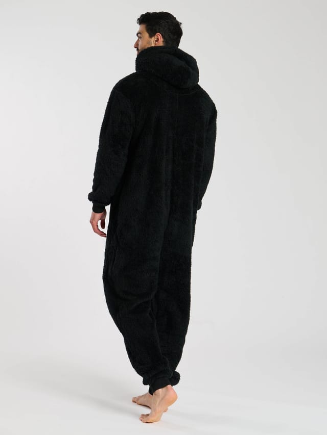 Loungeable Loungeable Men's Sherpa All in One in Black - 3