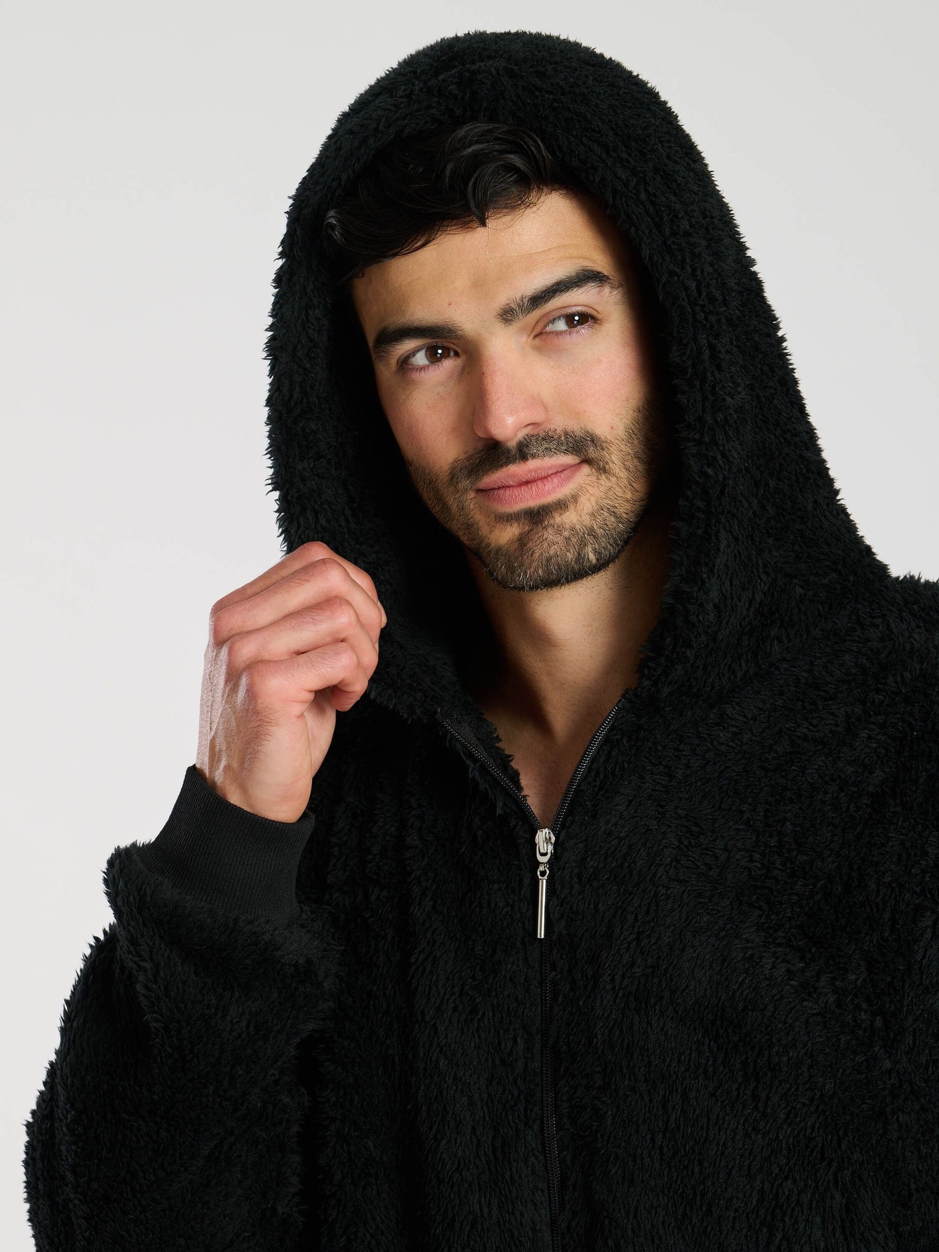 Loungeable Loungeable Men's Sherpa All in One in Black - 4