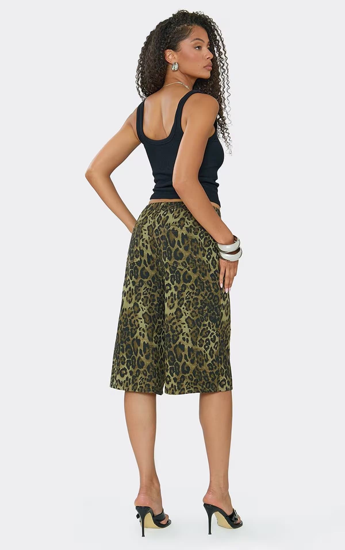 EGO EGO Brown Leopard Print Mid Rise Jorts