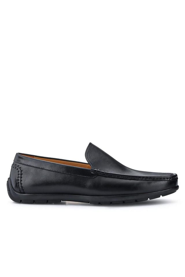 Jones Bootmaker Jones Bootmaker Men's Rawston Wide Fit Smart Leather Slip-On Shoes in Black - 2