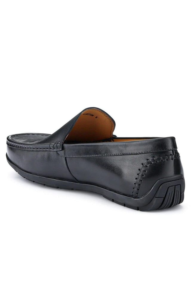 Jones Bootmaker Jones Bootmaker Men's Rawston Wide Fit Smart Leather Slip-On Shoes in Black - 3