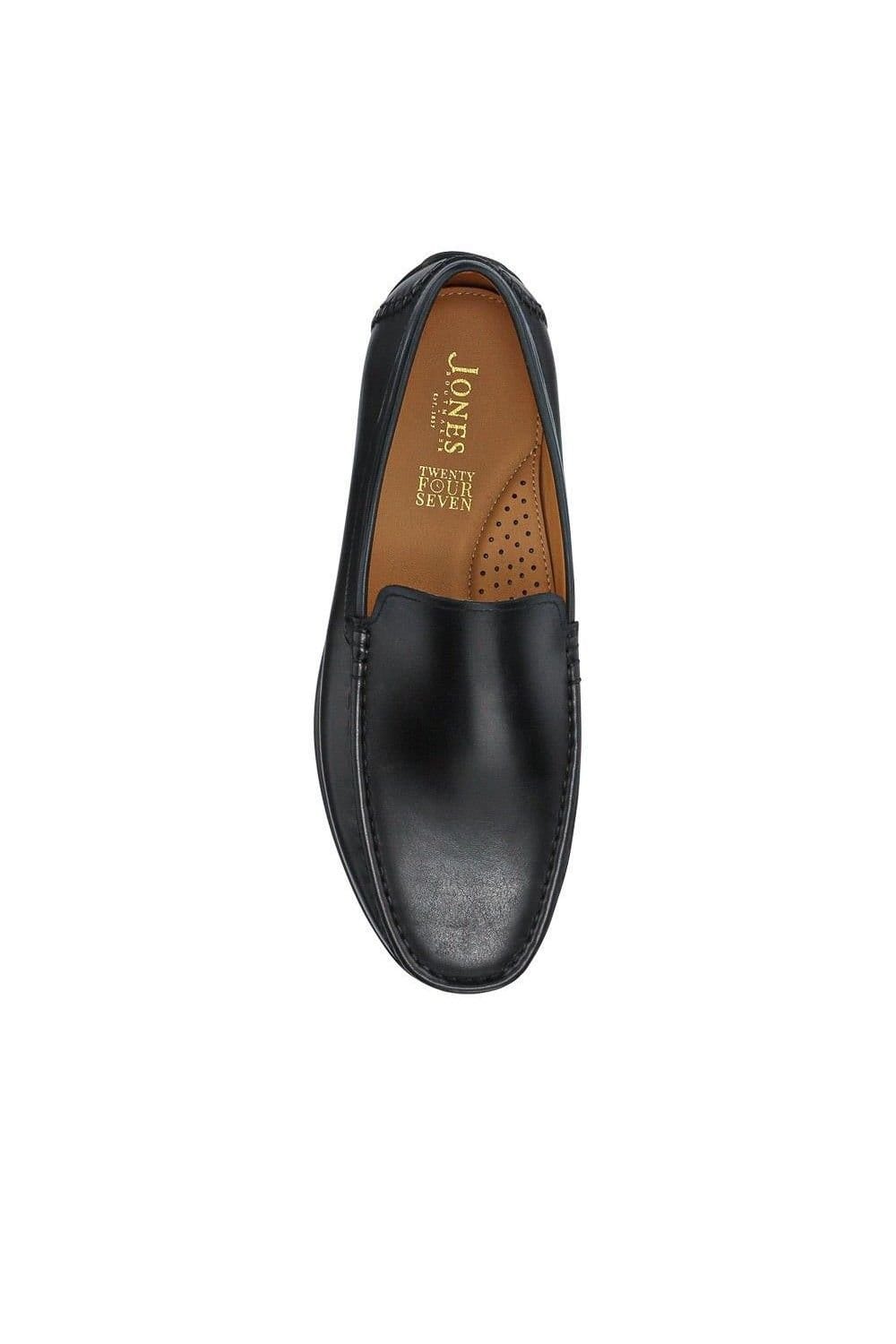 Jones Bootmaker Jones Bootmaker Men's Rawston Wide Fit Smart Leather Slip-On Shoes in Black - 4