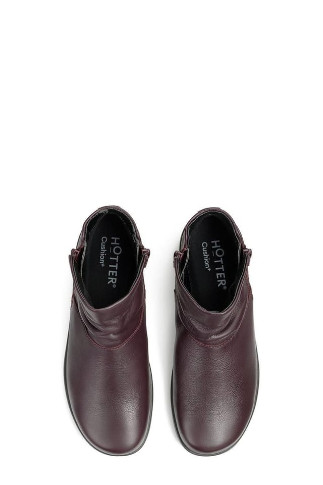 Hotter Hotter Women's Wide Fit 'Murmur' Ankle Boots in Wine - 3