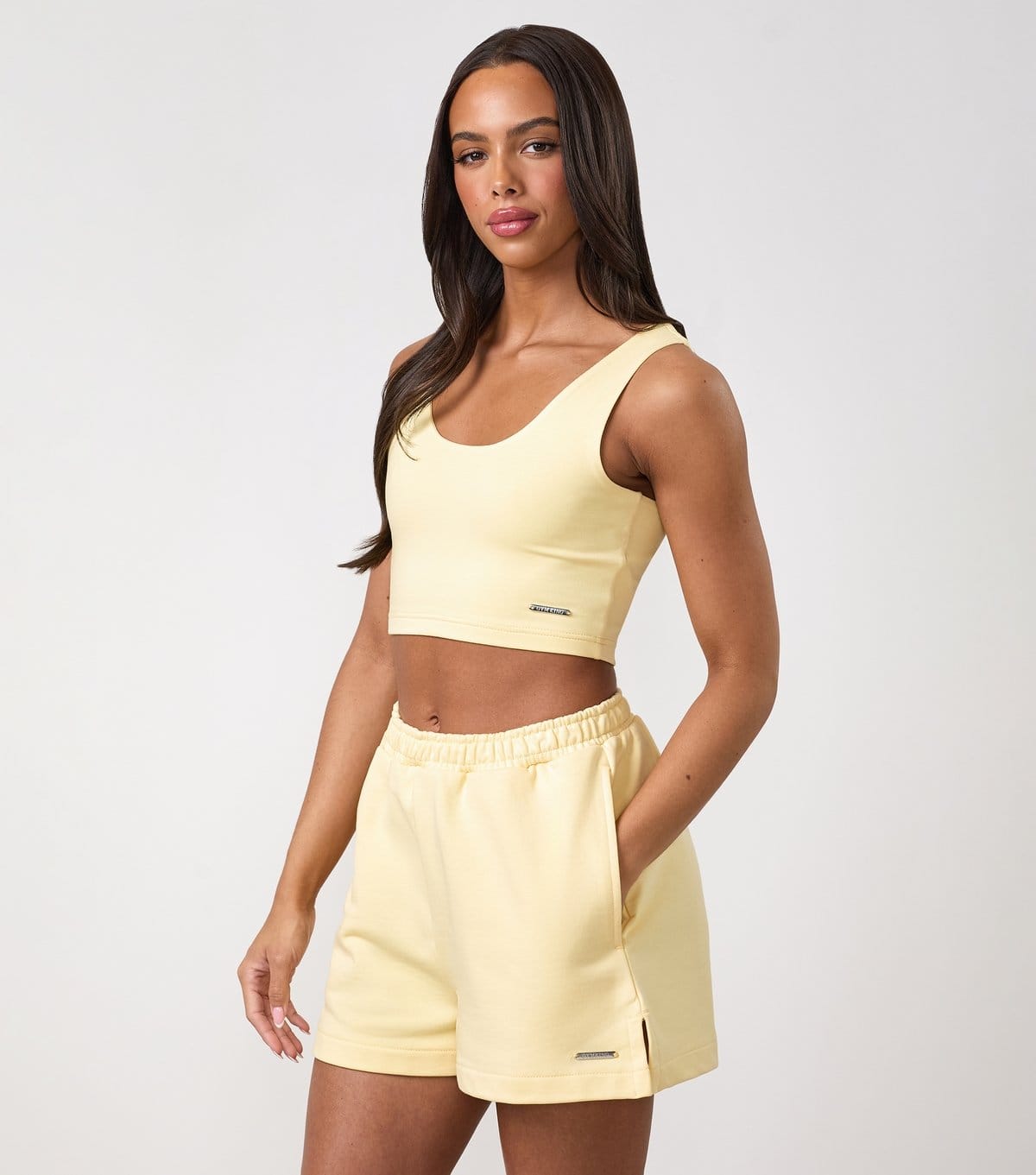 Women's Yellow Cotton Haze Jersey Vest Gym King New Look