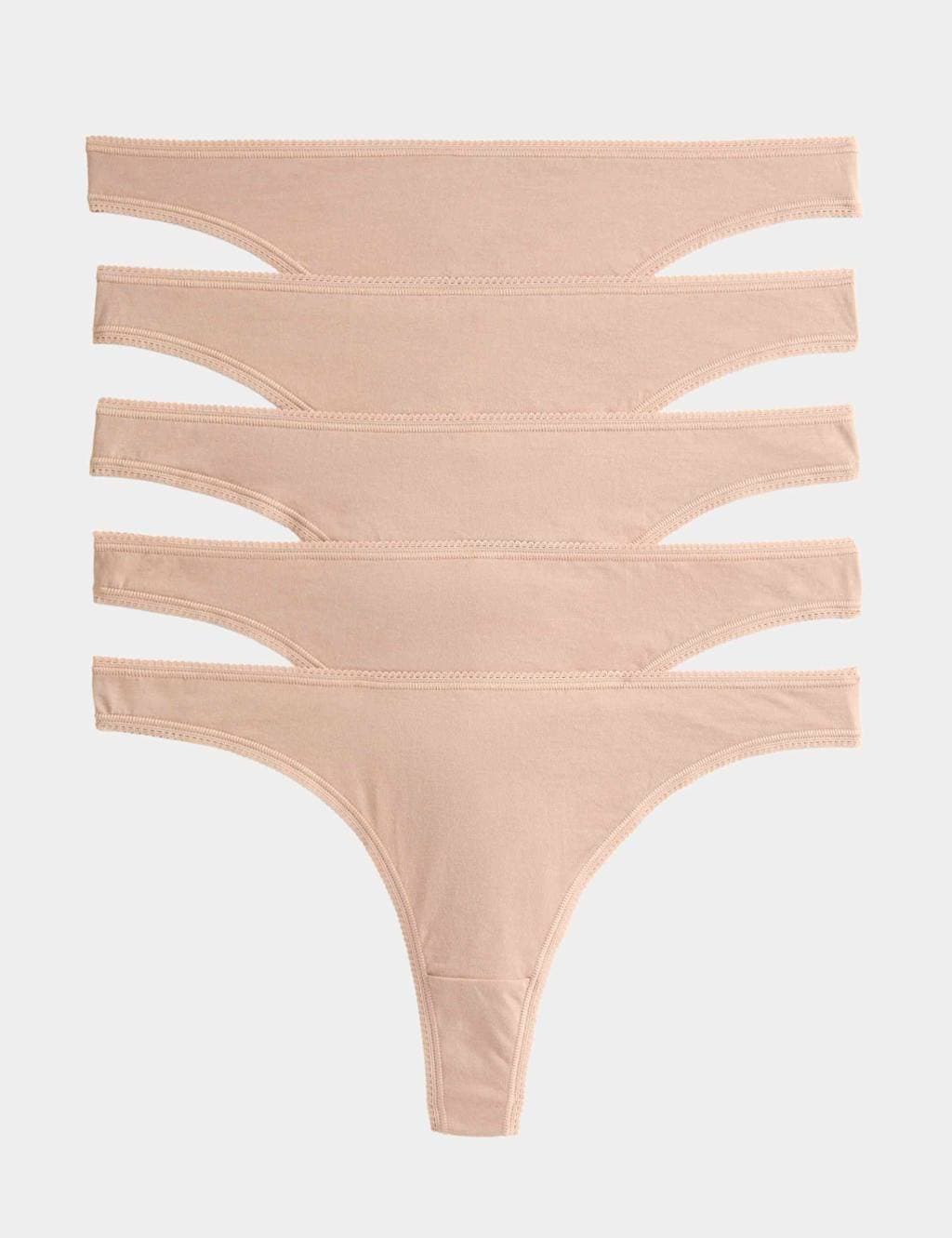 Marks & Spencer M&S 5pk Pure Cotton Thongs Rose Quartz