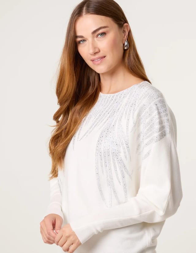 Blue Vanilla Rhinestone Detailed Jumper - 3