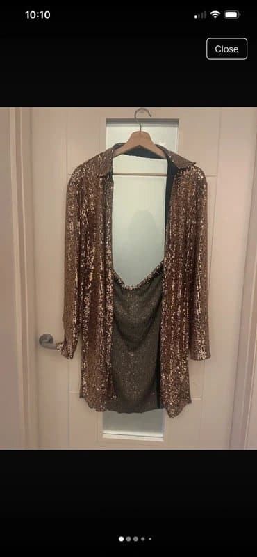 ASOS ASOS Luxe sequinned blazer with cowel back