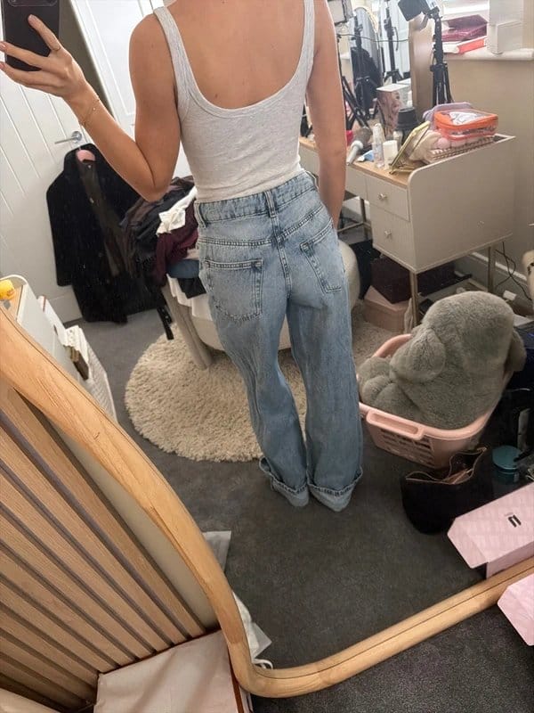 ASOS Light Blue High-Waist Straight-Leg Jeans
