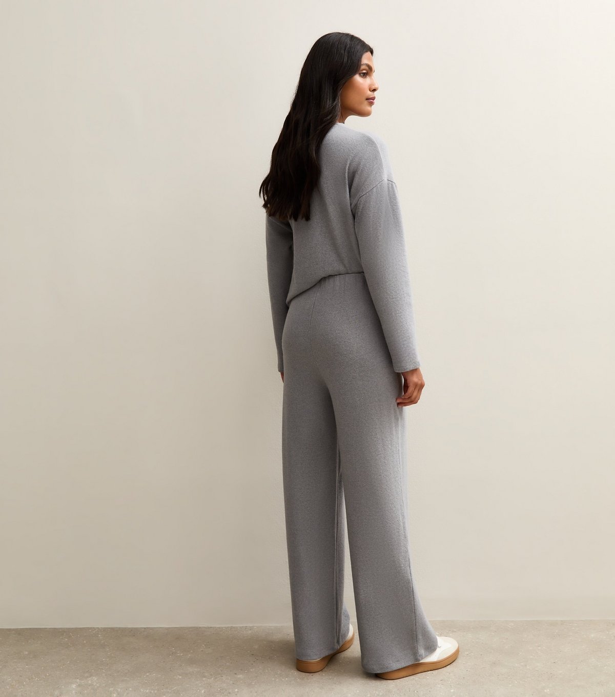 New Look Women's Grey Soft Touch Wide Leg Trousers New Look - 4