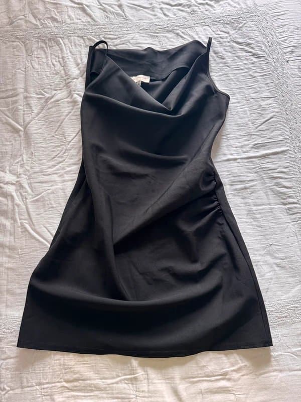 Never Fully Dressed Little black dress Never Fully Dressed- Cowl Neck Ruched Mini dress size S/M