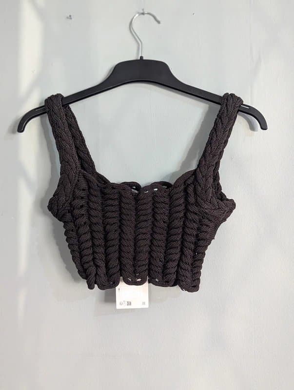 Zara Zara Black Chunky Knit Crop Top