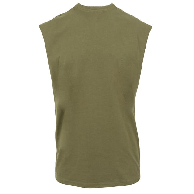 New Morning Studios New Morning Studios Men's Plain Sleeveless T-Shirt in Olive - 3