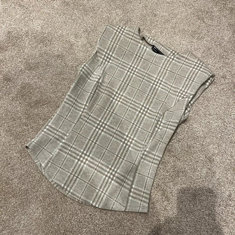 ASOS ASOS Beige Check Sleeveless top  Size 10
