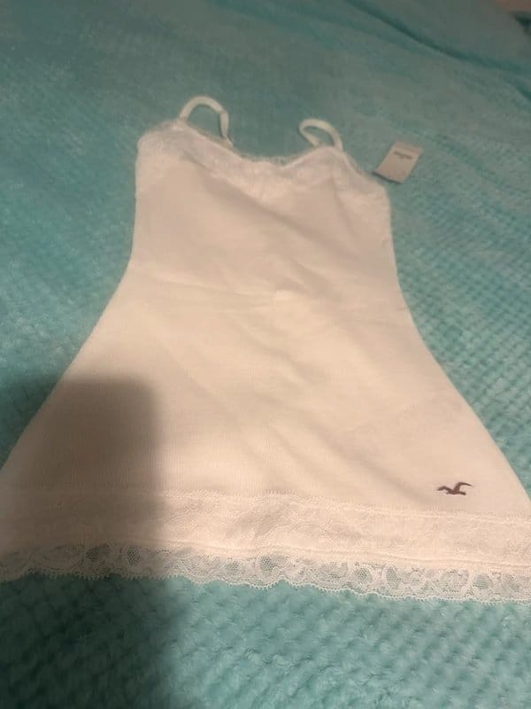 Hollister White Lace Trim Camisole