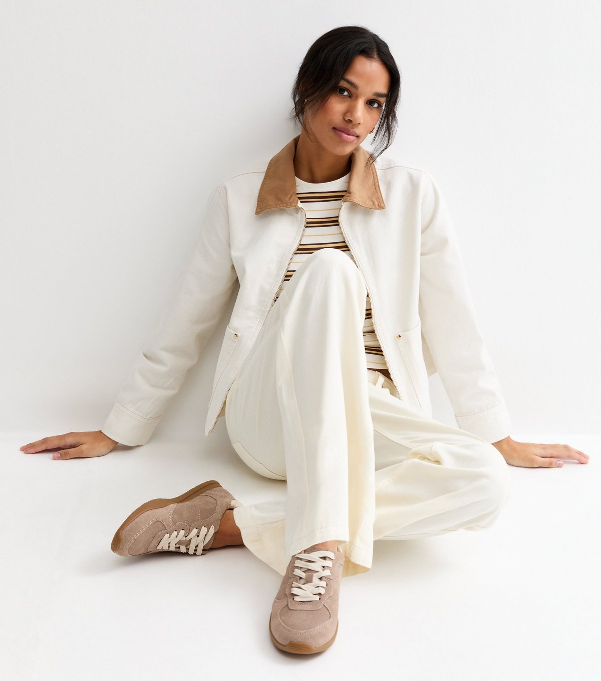 New Look Women's Premium Real Leather Mink Suede Lace Up Trainers New Look - 2