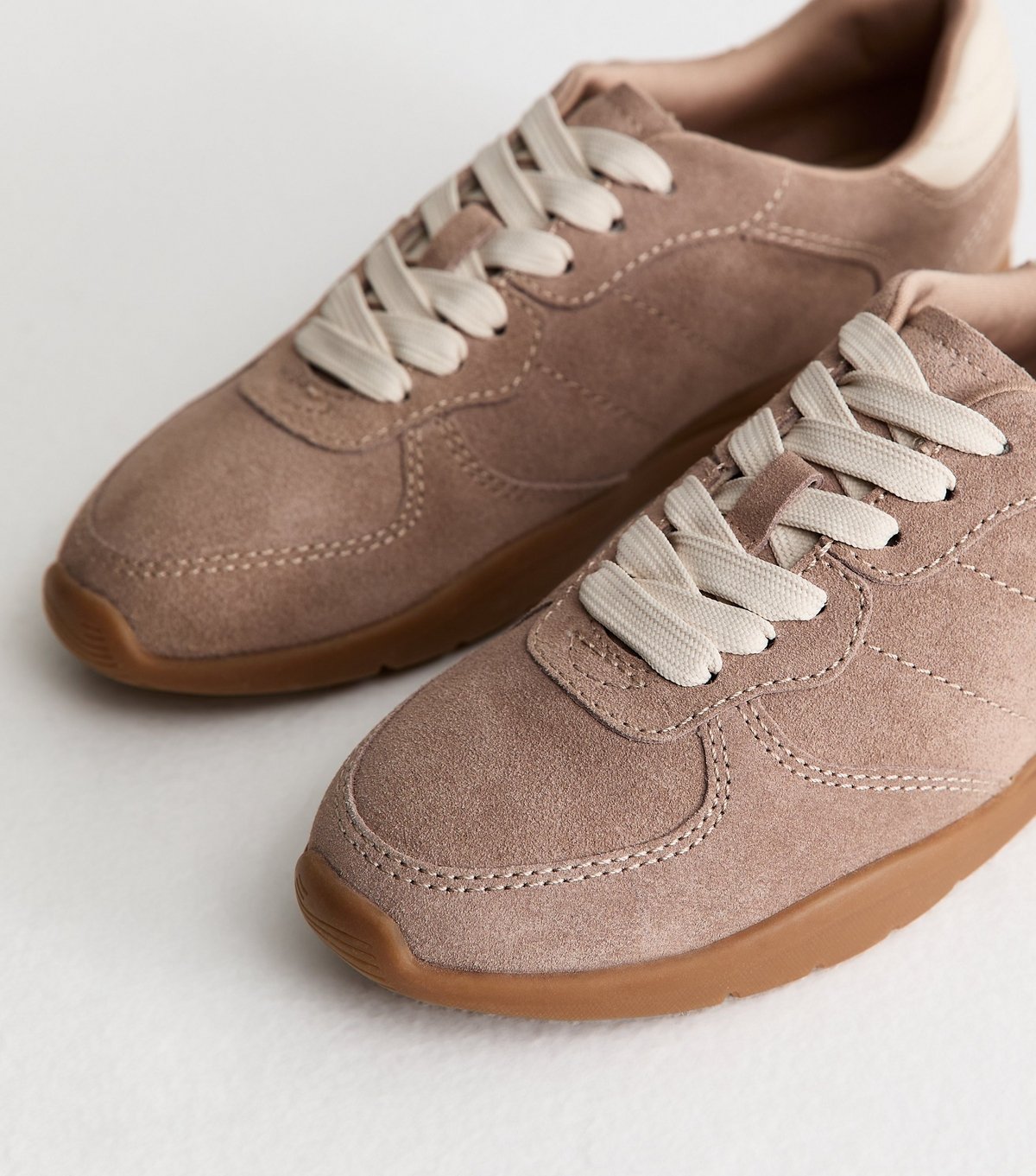 New Look Women's Premium Real Leather Mink Suede Lace Up Trainers New Look - 3