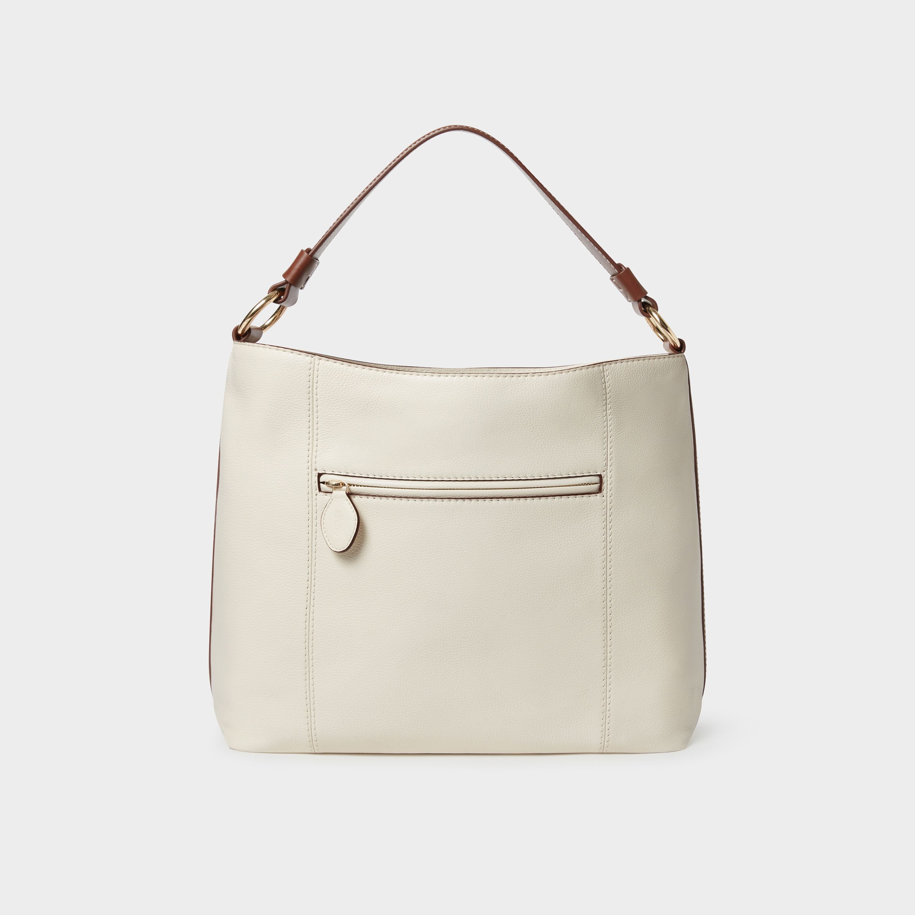 OSPREY LONDON OSPREY LONDON Women's The Classic Savanna Leather Hobo Bag in Ivory - 3