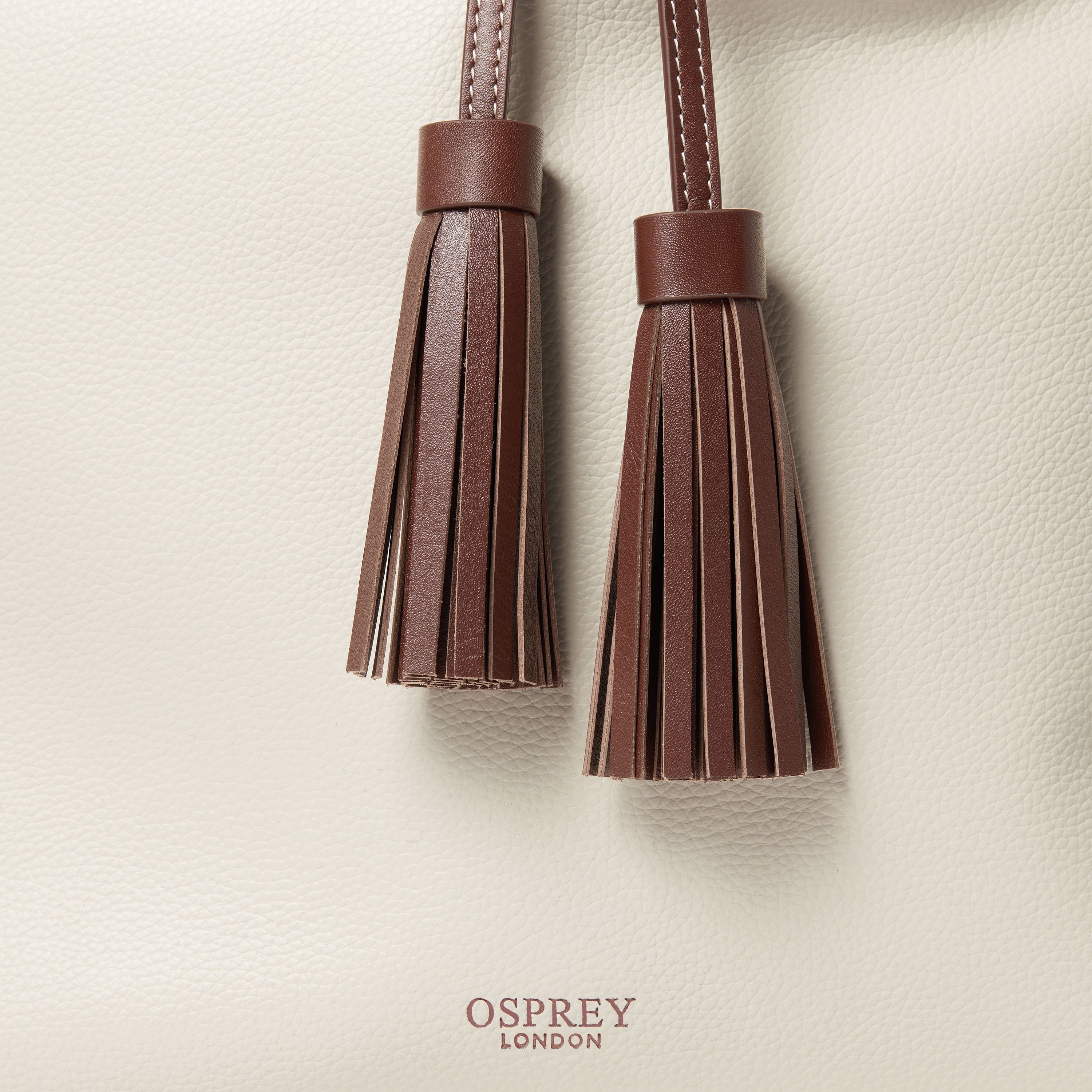 OSPREY LONDON OSPREY LONDON Women's The Classic Savanna Leather Hobo Bag in Ivory - 4