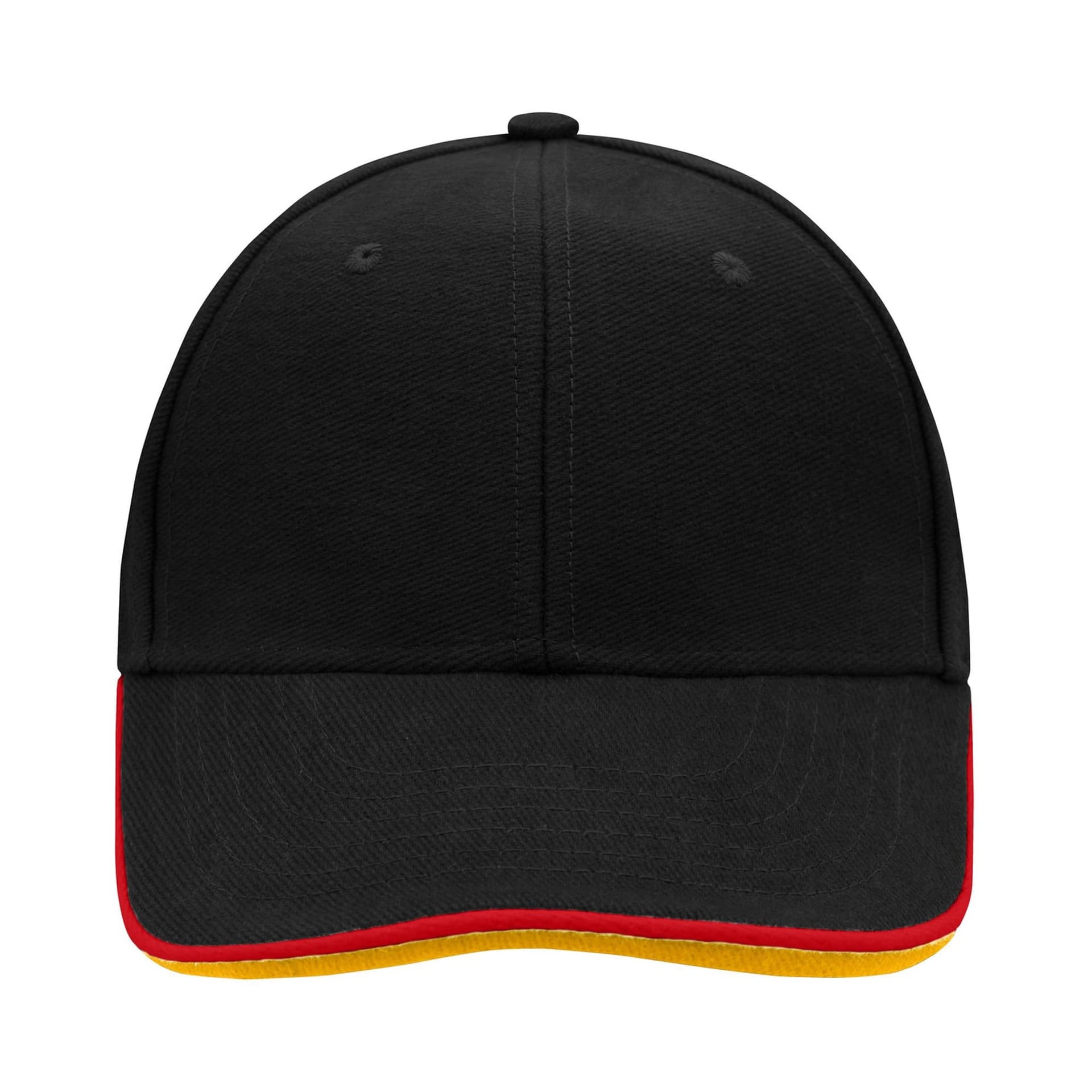 Myrtle Beach Myrtle Beach Men's 6 Panel Double Sandwich Peak Cap In Jet Black