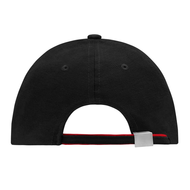 Myrtle Beach Myrtle Beach Men's 6 Panel Double Sandwich Peak Cap in Jet Black - 2