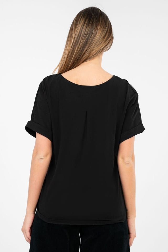Love Lace Love Lace Women's Classic Oversized Cotton Elastane Blouse in Black - 2