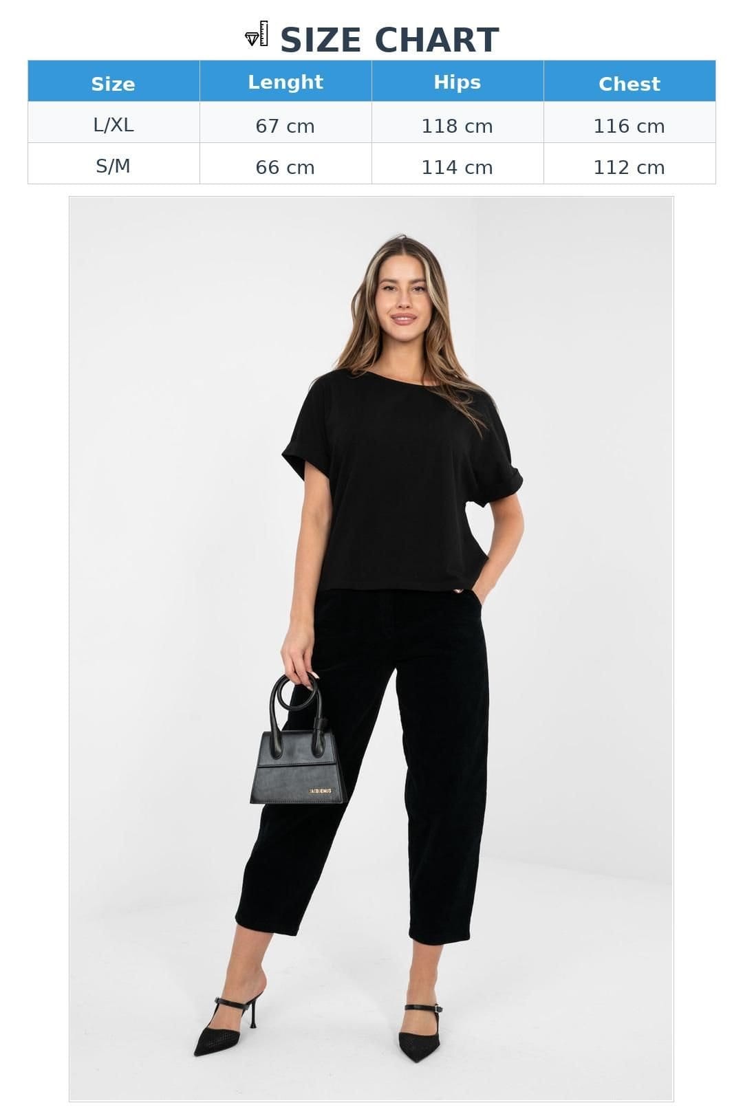 Love Lace Love Lace Women's Classic Oversized Cotton Elastane Blouse in Black - 4