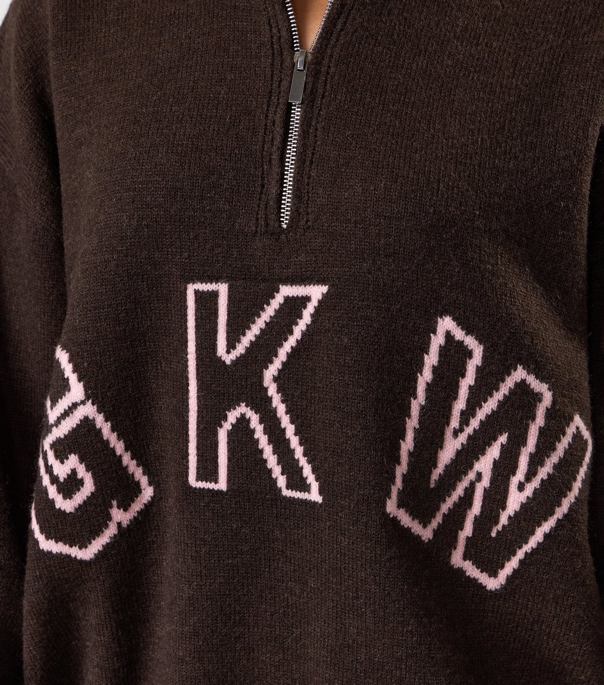 Gym King Women's Brown Knock Out Knitted Funnel Neck Jumper Gym King New Look - 4