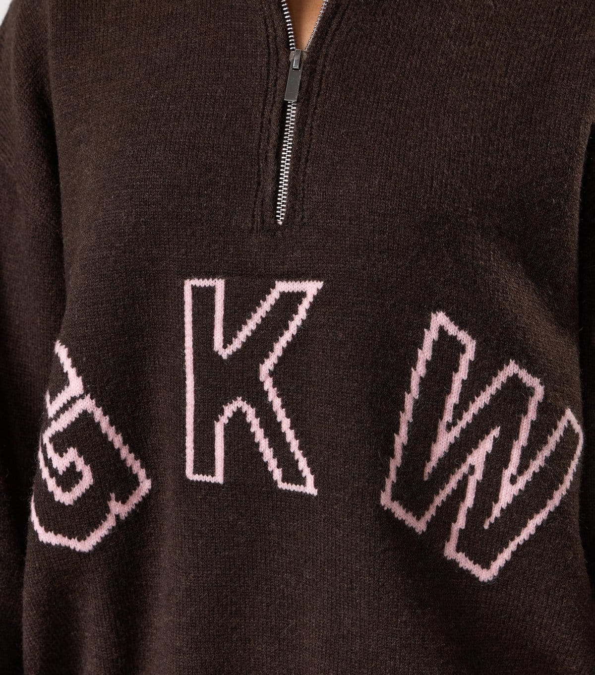 Gym King Women's Brown Knock Out Knitted Funnel Neck Jumper Gym King New Look - 4