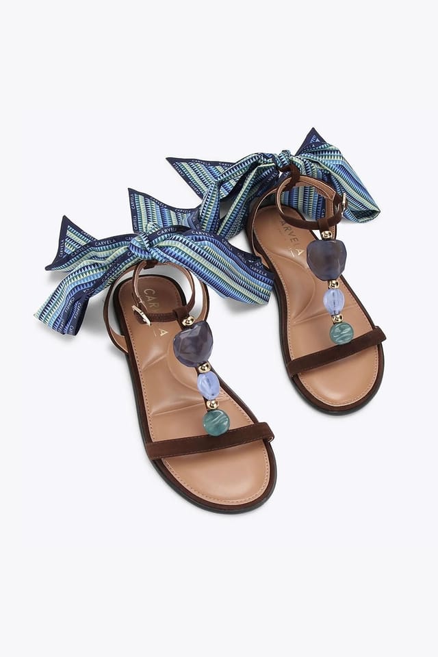 Carvela Carvela Women's 'Sorrento Gem Flat Sandal' Suede Sandals in Brown - 2