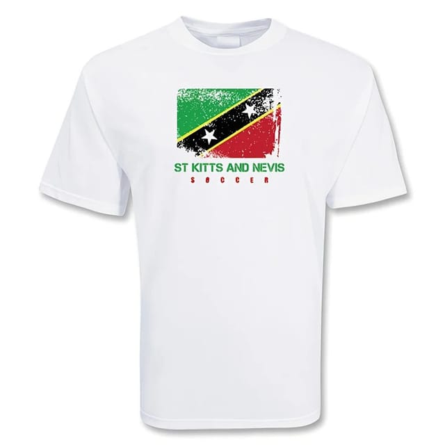 St Kitts and Nevis St Kitts and Nevis Men's Soccer T-Shirt in White - 2