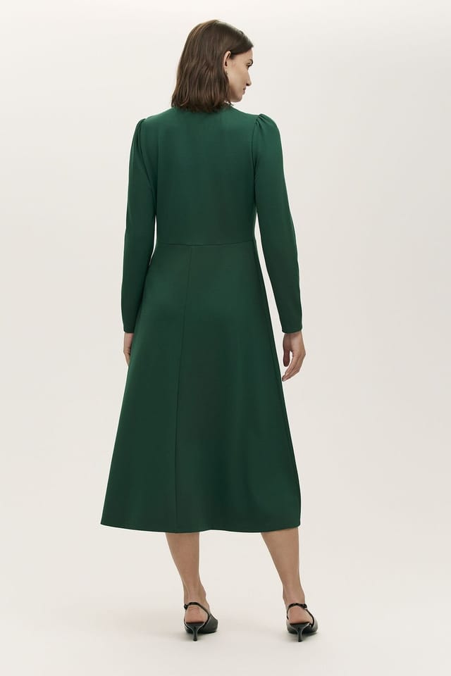 Finery London Finery London Women's Petite Gilly Ponte Jersey Midi Dress in Bottle Green - 3