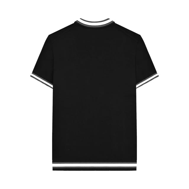 Lambretta Lambretta Men's Valero Knitted Tipped Short-Sleeved Polo Shirt in Black - 2