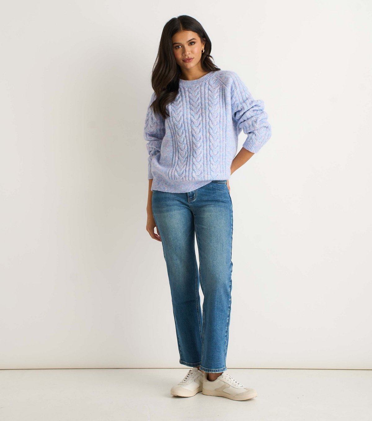 Gini London Women's Blue Cable Flex Jumper Gini London New Look - 2