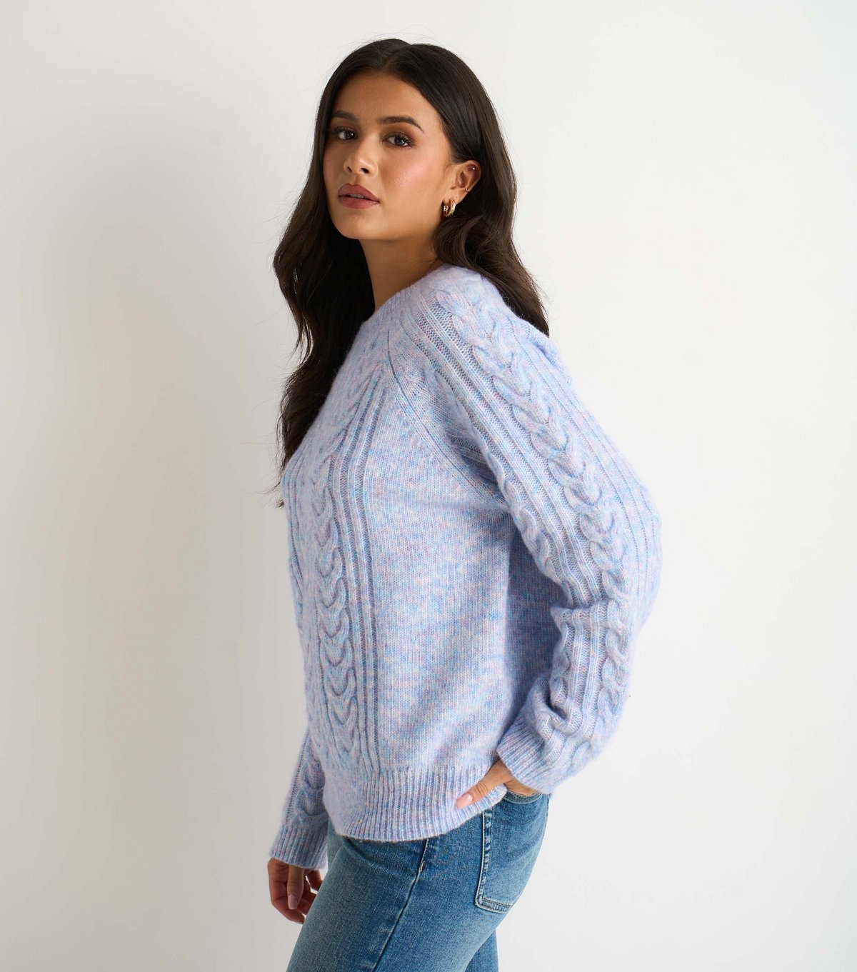 Gini London Women's Blue Cable Flex Jumper Gini London New Look - 3