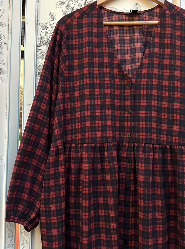 Monki RARE!Monki Tartan Gingham Dress Shopping Sightseeing Birthday Brunch Party Gig Statement 16 - 1