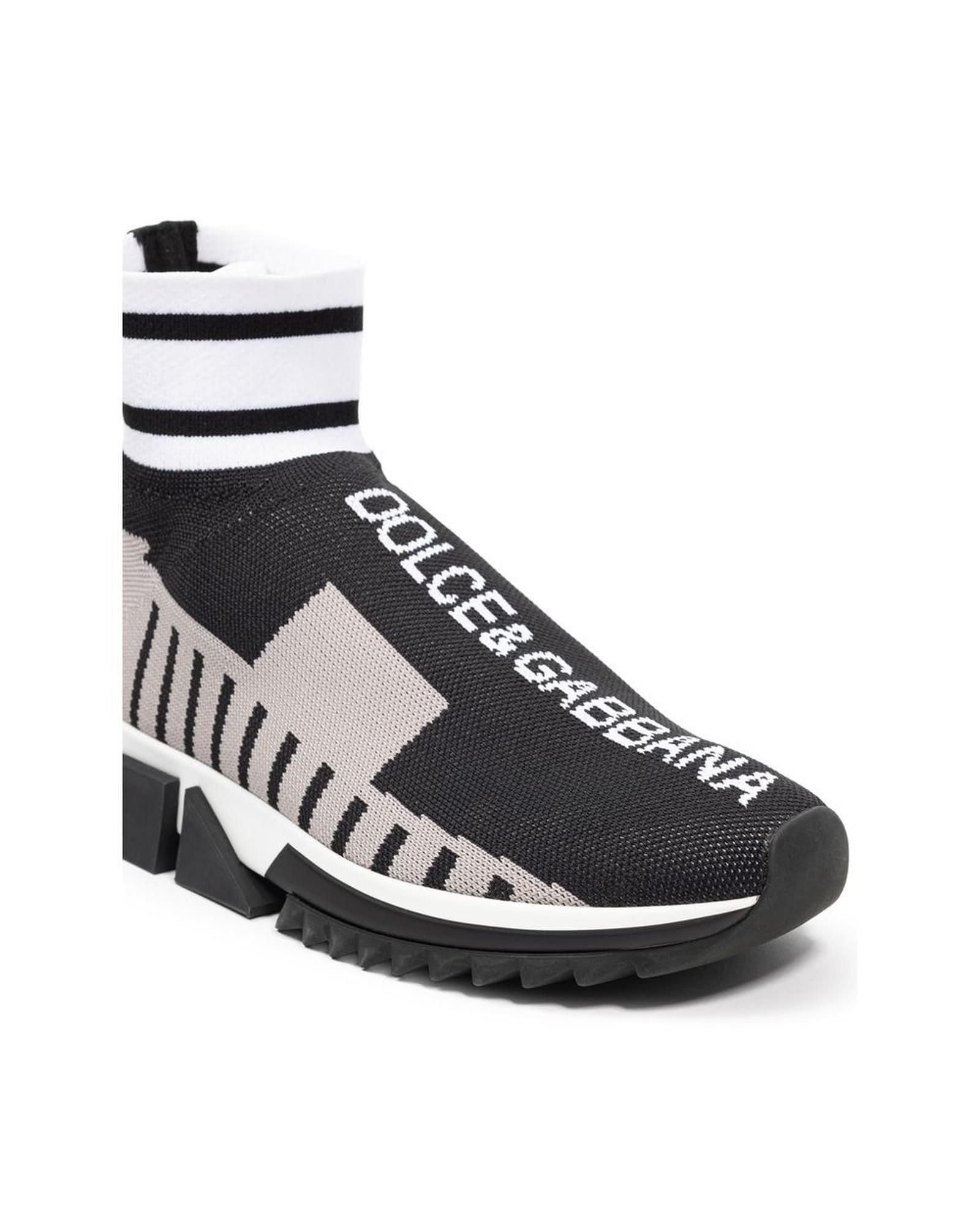 Dolce & Gabbana Dolce & Gabbana Women's Black Gray Sorrento Socks Sneakers Shoes - 4